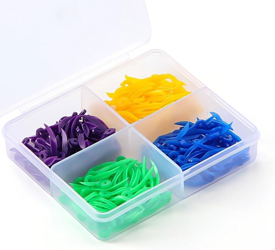 LA MIERE 200/Box Diastema Wedges, Disposable Plastic Poly-Wedges Dental Fixing Wedge with Hole, Included: L, M, S, Super Small