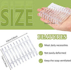 2 Pieces Plastic Bar Soap Holder Soap Tray Soap Saver Bar Dish Self Draining Soap Dishes for Soap Sponge Dryer Bathroom Toilet Shower Kitchen Restaurant Counter (Clear)