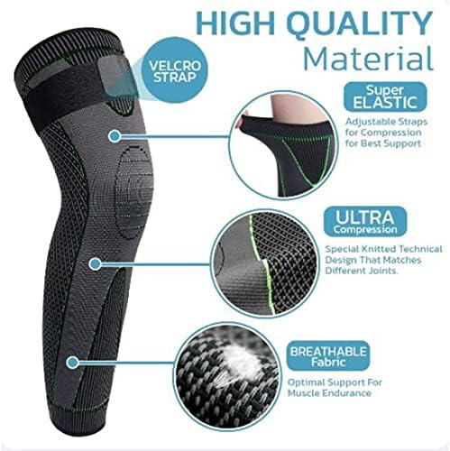 Reduce Fast Mugwort Acupressure Shaping Knee Pads,3D High Elastic Knee Brace Support Compression Sleeve for varicose Veins,Tourmaline Acupressure Self-Heating Shaping Socks (Black-Mugwort+Socks,L)