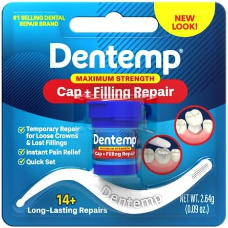 Dentemp Maximum Strength Loose Cap and Lost Filling Repair - Dental Repair Kit for Instant Pain Relief (Pack of 2)