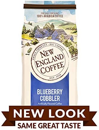 New England Coffee Blueberry Cobbler Medium Roast Ground Coffee, 11oz Bag (Pack of 2)