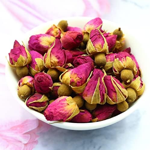 FullChea - 100% Pure Natural Dried Rose Buds - 4oz/114g - Premium Food-grade Fragrant Rosebuds Dried Flowers - Perfect Choice For Rose Tea, Baking, Crafting, Soap Making