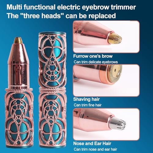 Rechargeable Nose and Ear Hair Trimmer for Women Men – 3-in-1 Painless Facial and Eyebrow Hair Remover, Dual-Edge Blades, IPX7 Waterproof, Compact and Portable Electric Clipper