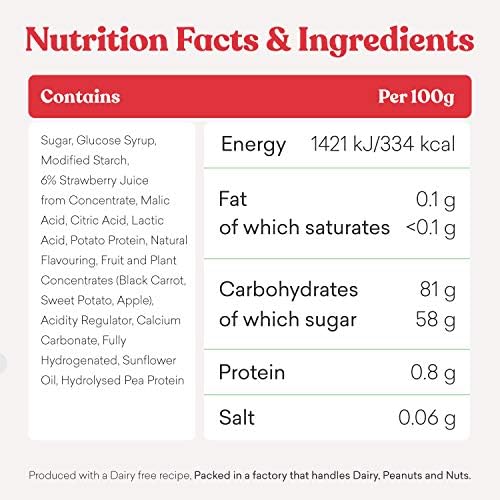 Candy Kittens Vegan Sweets - Plant Based - Gluten-Free - Natural Fruit Flavour Candy - Gummy Chewy Gourmet Sweets - Wild Strawberry, 3.80z (Pack of 9)