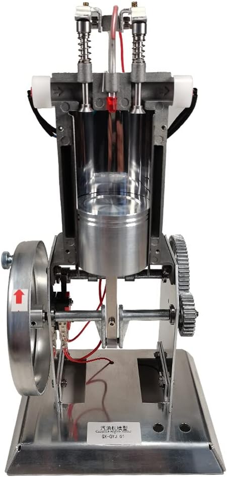 J31008 Single Cylinder Four Stroke Gasoline Engine Model Internal Combustion Demonstration Teaching Tool for Physics STEM Education