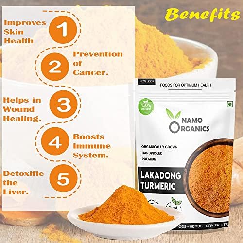 Admart Namo Organics - Lakadong Turmeric Powder from Organic Farms in Meghalaya - 500 Gm - High Curcumin (8-10%) - Words Best Haldi (Curcuma Longa) (500 Gm)