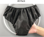 40 Pack Men and Women Black Disposable Non-woven Underwear, One Size Briefs Fits All, Suitable for Wearing Up To 80kg, Suitable for Travel, Spa, Hospital, Camping, Gym, etc