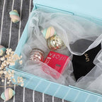Upgrade 1PCS Blue Gift Box 9.5x7x4 Inches, Sturdy Gift Box with Lid for Gift Packaging, Foldable Magnetic Closure Storage Boxes, Bridesmaid Proposal Box, Rectangle Collapsible Box