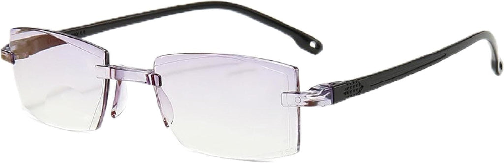 Sapphire High Hardness Anti Blue Light Intelligent Dual Focus Reading Glasses,Dual Focus Reading Glasses for Man Women (4 Diopters,Purple Blue)