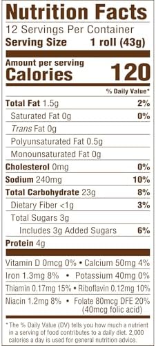 (Club Pack) Sara Lee Artesano White Bakery Rolls, 12 count, (1.5 oz each), Sliced Bread Dinner Rolls, 18 oz Bag