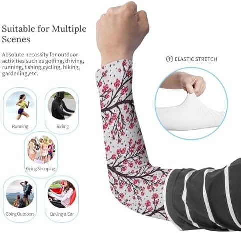Supdreamc Summer UPF 50+ Protection Ice Cooling Arm Sleeves for Running Golf Hand Elbow