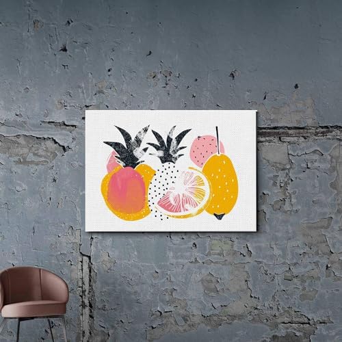 Frutta Print - Fruit art print, fruit wall art print, Food art print, Apple, Orange, Lemon, Banana, Strawberry, kitchen art, Abstract Canvas Prints, Wall Art