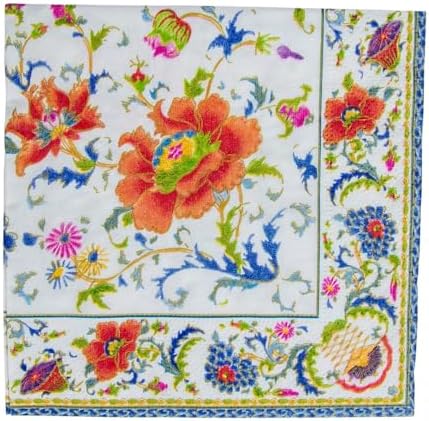 Caspari Chinese Ceramic Paper Cocktail Napkins in White, 20 Per Package