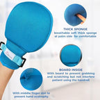 Comfecto Dementia Gloves for Elderly 2 pcs, Hand Control Mitts, Medical Restraint Mitts for Patients, Safety Finger Control Mittens to Prevent Scratching Self Injury, Soft Breathable Padded