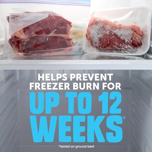Ziploc Half Gallon Food Storage Freezer Bags, Easy Open and Close, 40 Bags Total