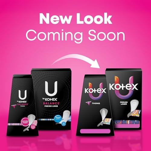 U by Kotex Balance Wrapped Panty Liners, Regular Length, 80 Count (Packaging May Vary)