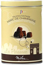 Mathez 'Les Parisiennes', French Chocolate Truffles with Marc of Champagne, 7.1oz Tin