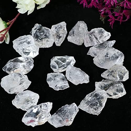 Clear Quartz Rough Gemstones, Raw Stones and Crystals For Jewelry Making, Tumbling, Polishing, Cabbing, Lapidary, Fountain Rocks, Decoration, Wire Wrapping, Gem Mining, Reiki Healing 1 lb