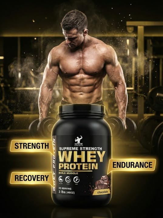 Whey Protein Powder 3lbs – Premium Whey Isolate Blend – High Protein, Low Carb, Low Sugar – Smooth Chocolate Flavor – Clean Formula for Men & Women, Gym Performance & Recovery