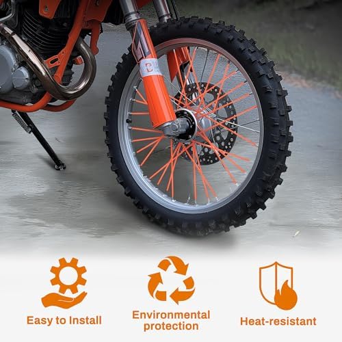 E-riding Bicycle Bike Spoke Protector- 72Pcs Spoke Decoration for Motorcycles, Wheelchairs, Cross-Country Motorcycle Pipe Trim for 8"-21" Rims