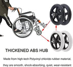 LIGUOYI Front Wheelchair Wheel, 2 Pcs Hard Rubber Solid Tire, 6" 7" 8" Wheel 5/16" Bearing, 2" (50 Mm) Hub Width, Replacement Wheels for Wheelchair Walkers,Silence,Anti-wear & Non-Slip
