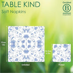 Talking Tables 100 x Bulk Pack Soft Blue Chinoiserie Paper Napkins, Disposable Party Serviettes for Birthday, Weddings, Everyday Tableware, Catering, Recyclable Made in EU 2ply 33cm