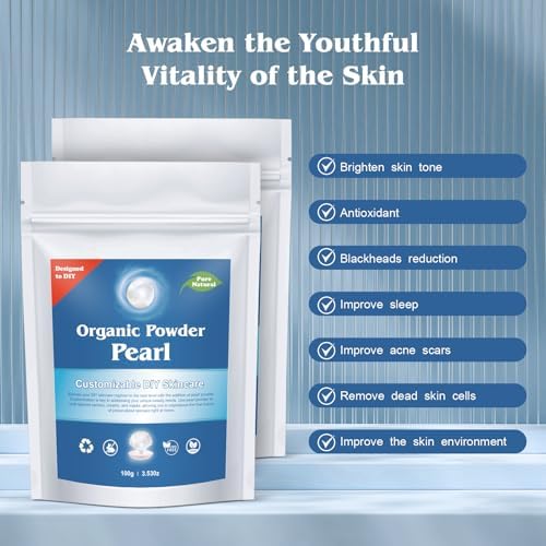 Zlimer Freshwater Pearl Powder for DIY Skincare,Brightening,Pore Minimizer,Anti-Aging,100% Natural, 100g(3.52oz)