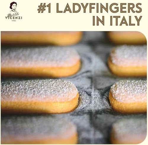 Matilde Vicenzi Vicenzovo Ladyfingers 14.10oz - Classic Italian Biscuits, Ladyfingers Cookies for Tiramisu, Kosher Dairy Cookies, Italian Bakery Dessert Gifts For Special Occasions 7.05 oz (200g), 2Pk