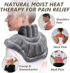 AiricePac Microwave Heating Pad for Neck Shoulders and Back Pain Relief with Moist Heat, Weighted Microwavable Heated Neck Wrap Warmer, Uncented Gery