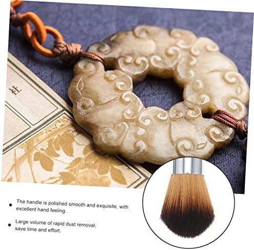 Lurrose Wooden Handle Cleaning Brush Soft Bristle Dust Brush for Jade Ware Musical Instrument Care and Maintenance