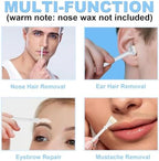 100Pcs Nose Wax Sticks Applicator with Disposable Spatulas for Nostril Cleaning Ear Face Eyebrow Mustache Hair Removal for Men Women, Painless, with Delicate Packing Box for Gift, BlueZOO