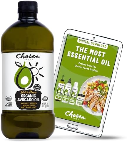 Chosen Foods 100% Pure Organic Avocado Oil 2lt + Recipe eBook Bundle