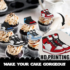 36pcs Sports Skateboard Dessert Cupcake Topper Pick for Sports Shoes Theme Decor Supplies Boys Girls Happy Birthday Party Decorations
