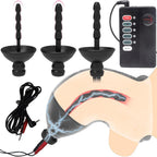 Male Silicone Electric Pulse Shock Urethral Sound Set, Soft Penis Plug Dilator E-stim with Catheter Beads Stimulation SM Cock Torture Urethra Masturbation Rod Sex Toys for Men Beginner (5 MM)