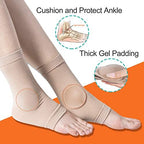Povihome Elasticated Malleolar Sleeve with Two Gel Pads for Ankle Bone Cushioning & Protector, Great for Running, Skating, Cleats and Athletic Footwear - 1 Pair