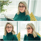 AMOMOMA Trendy Oval Reading Glasses for Women,Men Blue Light Blocking Computer Readers Retro Metal Frame AM6167