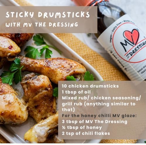 MV The Dressing Premium Olive Oil Balsamic Vinaigrette, Mediterranean Diet Salad Dressing, Marinade & Dipping Sauce, Gluten-Free, Dairy-Free, Vegan, 8 fl oz