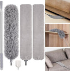 Feather Duster Set (4 Pieces), 30-100 inch Microfiber Retractable Gap Duster for Cleaning Ceilings, Furniture Refrigerators and Under Sofas
