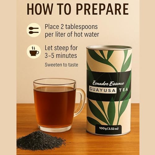 Guayusa Tea – Dehydrated Loose Leaf from Ecuadorian Amazon | Cut & Dried Leaves, Strong Natural Aroma, Concentrated Flavor | 100% Pure Herbal Tea – 100g