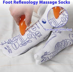 Reflexology Socks with Massage Tool, Foot Relief and Acupressure Reflexology Foot Massage Socks, Unisex Pressure (Large Size)