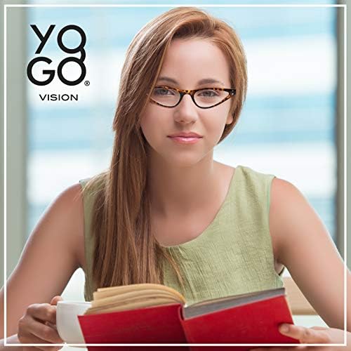 Yogo Vision Reading Glasses Blue Light Blocking Small Cateye Glasses for Women Readers Anti Glare Eyeglasses 5pk