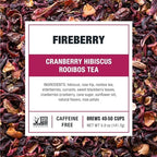 Tiesta Tea - Cranberry Hibiscus Rooibos Tea, Fireberry | Loose Leaf | Herbal Blend with Hibiscus, Cranberry, Currants, Rooibos | Brew Hot or Iced | 50 Cups in Resealable Pouch | 5 Ounce