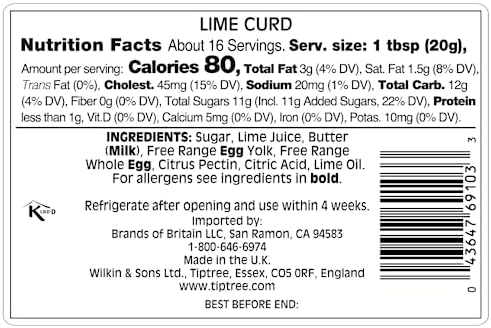 Tiptree Lime Curd, 11 Ounce Jar (Pack of 2)