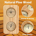 2 in 1 Wooden Sauna Thermometer and Hygrometer in Fahrenheit – Atarvana Indoor Hygrothermograph for Sauna Rooms, Spa, Hotel Accessories