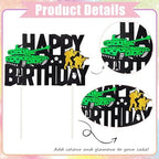 Tank Happy Birthday Cake Topper - Glitter Tank Soldier Cake Decoration for Army Soldier Military Theme Party, Birthday Party Cake Decor Supplies