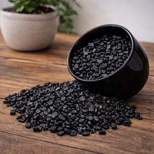 Black Tourmaline Crystal Chips 100g – Natural Tumbled Polished Protection Stones for Reiki Healing, Jewelry Making, Resin Art, Aquarium Gravel & Home Décor – Bombay Crystals