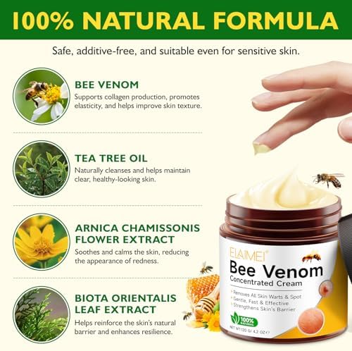Bee Venom Skin Restoration Cream,Bee Venom Concentrated Cream,Deeply Nourishes the Skins and Reduces Skin Blemishes-Quickly Smoothing and Moisturizes the Skin-120G