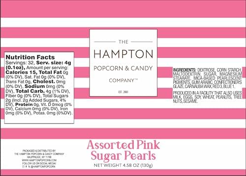 Pink Pearl Sugar Sprinkles 4.58 oz, Pink Sprinkles For Cake Decorating, Pink Sprinkles Edible, Pink Sprinkles For Cupcakes