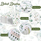 Whaline 80Pcs Eucalyptus Floral Paper Napkins Watercolor Greenery Leaves Flower Disposable Napkin Spring Sage Green Pink Luncheon Dinner Napkin for Wedding Birthday Baby Shower Bridal Party Supplies