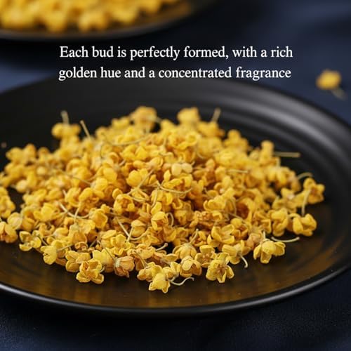 Osmanthus 3.53oz /100g, Dried Osmanthus Flower Edible Osmanthus Loose Leafe Tea, Chinese Traditional Fragrans Tea for Bervage, Food, Baking, Jam, Gui Hua 桂花茶